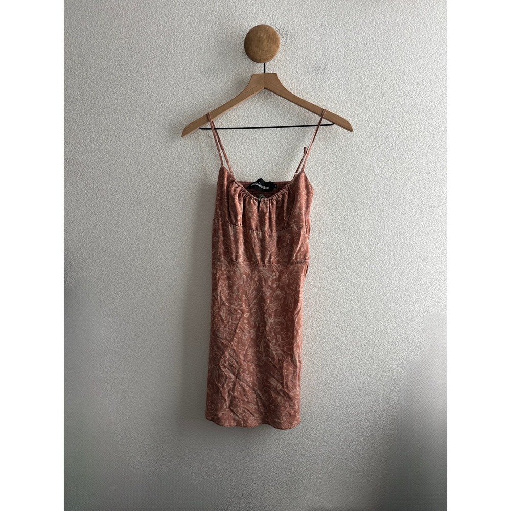 Realisation Par The Emilie Rust Paisley Silk Mini Dress Small *Zipper Broken*